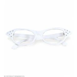 Bril 50'S Wit Met Strass
