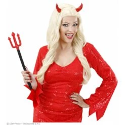 Haarclips Rode Pailletten Hoorntjes -Halloween/Cosplay haarclips rode pailletten hoorntjes 2