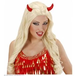 Haarclips Rode Pailletten Hoorntjes -Halloween/Cosplay haarclips rode pailletten hoorntjes 3