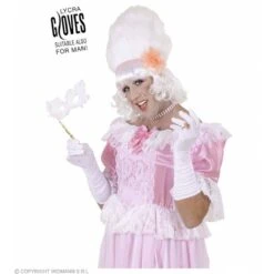 Handschoenen Plisse Lycra Wit -Halloween/Cosplay handschoenen plisse lycra wit 2