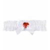 Kousenband Wit Met Rood Diamanten Hartje -Halloween/Cosplay kousenband wit met rood diamanten hartje