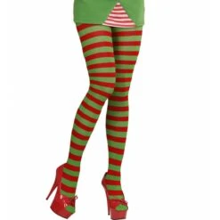 Panty Rood/Groen Gestreept -Halloween/Cosplay panty rood groen gestreept 1