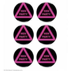 Set Van 6 Buttons "Hen Party" -Halloween/Cosplay set van 6 buttons hen party 1