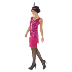 Smiffys Funtime Flapper Kostuum - Roze -Halloween/Cosplay smiffys funtime flapper kostuum roze 2
