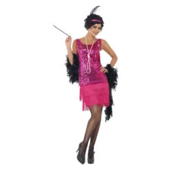 Smiffys Funtime Flapper Kostuum - Roze