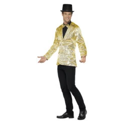 Smiffys Pailletten Jas - Man - Goud -Halloween/Cosplay smiffys pailletten jas man goud 2