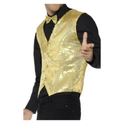 Smiffys Pailletten Vest - Goud -Halloween/Cosplay smiffys pailletten vest goud 2