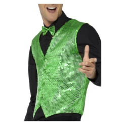 Smiffys Pailletten Vest - Groen -Halloween/Cosplay smiffys pailletten vest groen 2