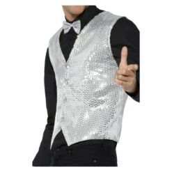 Smiffys Pailletten Vest - Zilver -Halloween/Cosplay smiffys pailletten vest zilver 2