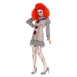 Smiffys Vintage Clown Dame Kostuum - Grijs En Rood -Halloween/Cosplay smiffys vintage clown dame kostuum grijs en rood 2