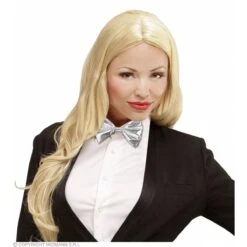 Strikje Metalic Zilver -Halloween/Cosplay strikje metalic zilver 2