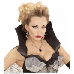 Vleermuis Oorringen Met Rode Steen -Halloween/Cosplay vleermuis oorringen met rode steen 2