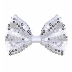 Vlinderstrik Pailletten Zilver