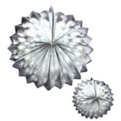 Widmann 2 Zilver Metalic Lampions 25Cm