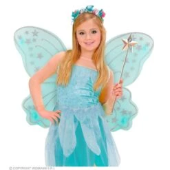 Widmann Fantasie Glitter Vleugels Blauw