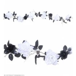 Widmann Guirlande Met Witte Rozen Schedels Verlichting- 180Cm