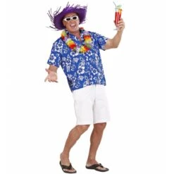 Widmann Hawaii Shirt Blauw -Halloween/Cosplay widmann hawaii shirt blauw 3
