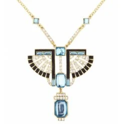 Widmann Ketting Goud Farao Met Topaas/Strass Steen