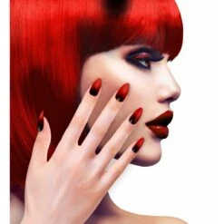 Widmann Nagels Stiletto Rood/Zwart -Halloween/Cosplay widmann nagels stiletto rood zwart 1
