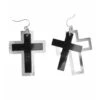 Widmann Oorbellen Kruis Zwart/Zilver -Halloween/Cosplay widmann oorbellen kruis zwart zilver