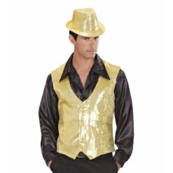 Widmann Pailletten Vest Man Goud -Halloween/Cosplay widmann pailletten vest man goud 1