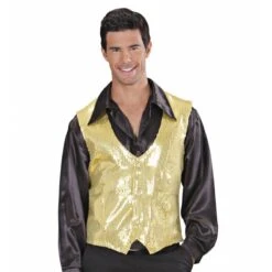 Widmann Pailletten Vest Man Goud -Halloween/Cosplay widmann pailletten vest man goud 2