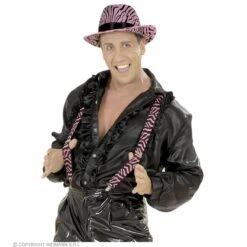 Widmann Riem Zebra Zwart/Roze -Halloween/Cosplay widmann riem zebra zwart roze 2