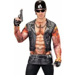 Widmann T-Shirt Lange Mouwen Rocker/Biker Man -Halloween/Cosplay widmann t shirt lange mouwen rocker biker man 3